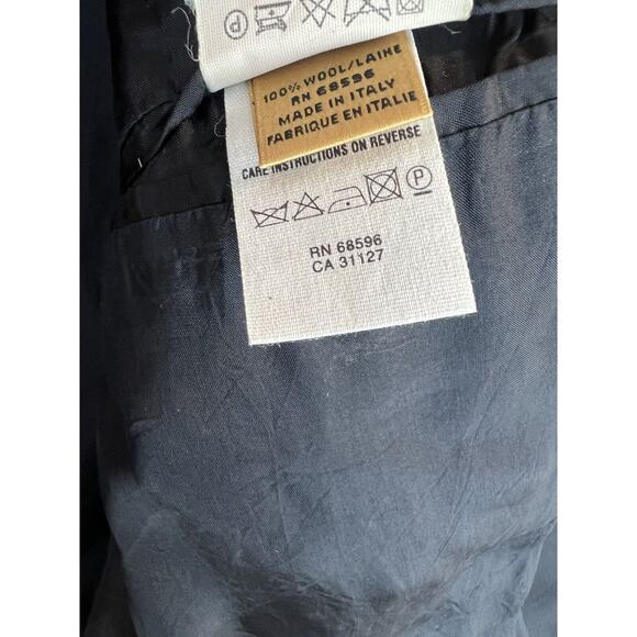 Donna Karan Made In Italy Wool 3 Button Tuxedo Jacket Sz 38R Black - Picture 9 of 13